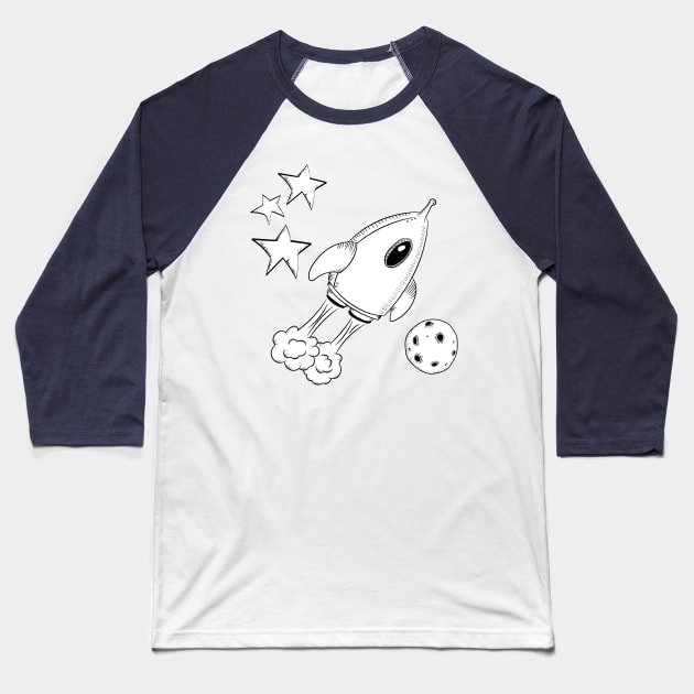 Fly Me To The Moon Baseball T-Shirt by Words Fail Me